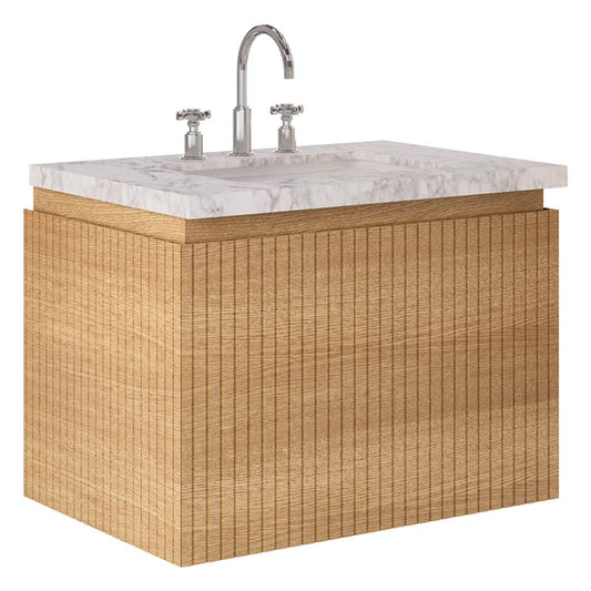 Melrose White Ash 30" Single Vanity with Carrara Marble Top