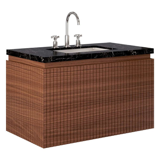 Melrose Walnut 36" Single Vanity with Nero Marquina Marble Top
