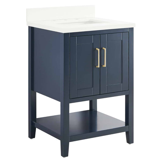 Sheraton 24" Navy Vanity with Pure White Quartz Top and Ceramic Basin (discontinued)