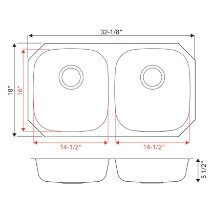 Sink 50/50 (Double Bowl) Stainless Steel