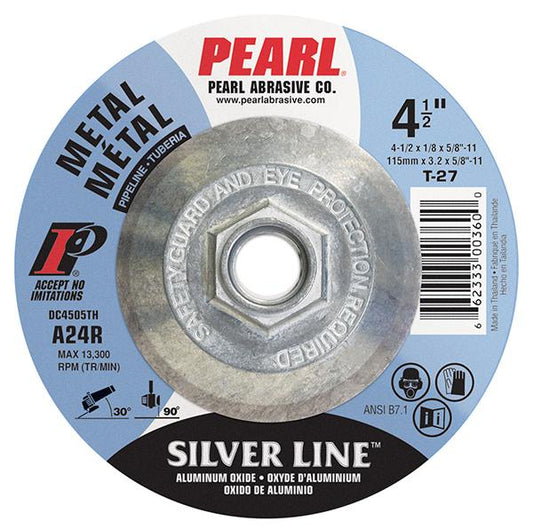 DC4505T Depressed Center Silver Line Aluminum Oxide Grinding Wheel- Pipeline (25 Pack)