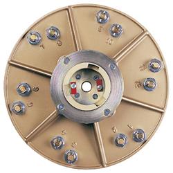 HEX1712CCLT Hexpin® Scrape & Grind attachment 15" plate w/ clutch and 12 gold diamond pins (coarse diamonds)