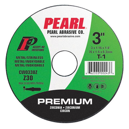 CW0330Z Small Diameter Premium Zirconia Cut-Off Wheel (25 Pack)