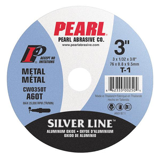 CW0310T Small Diameter Silver Line™ Aluminum Oxide Cut-Off Wheel (25 Pack)