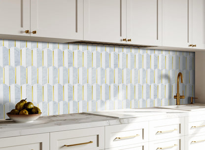 Thassos and Carrara 13x10 Honed with Metal