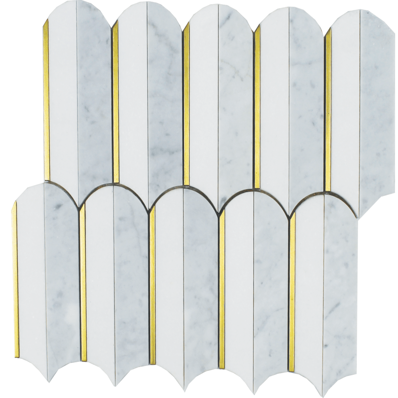 Thassos and Carrara 13x10 Honed with Metal
