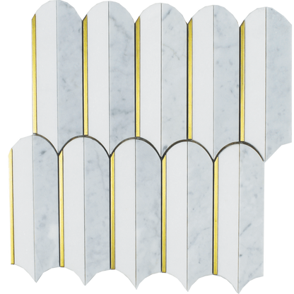 Thassos and Carrara 13x10 Honed with Metal