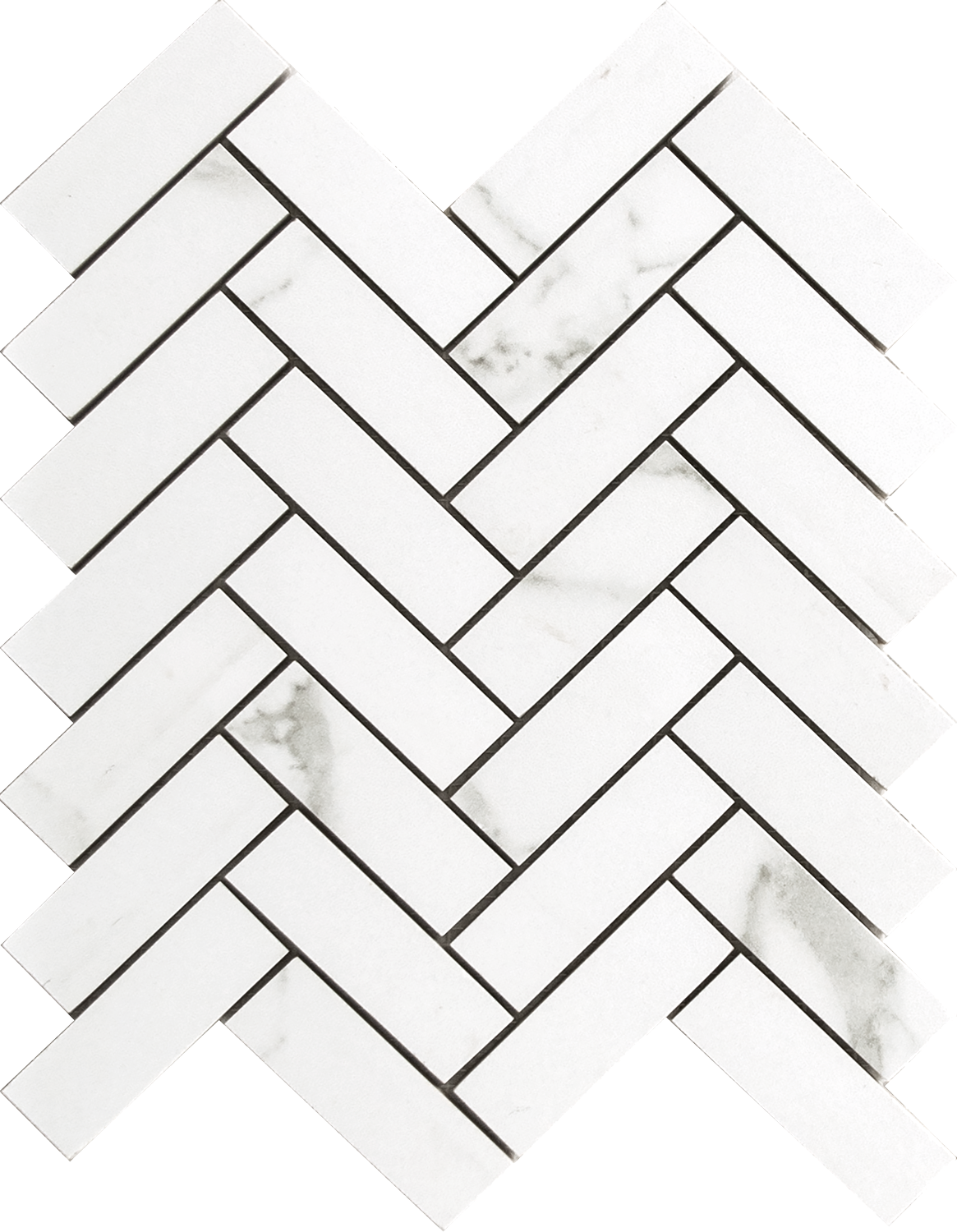 Statuario Herringbone 9x15 Matte